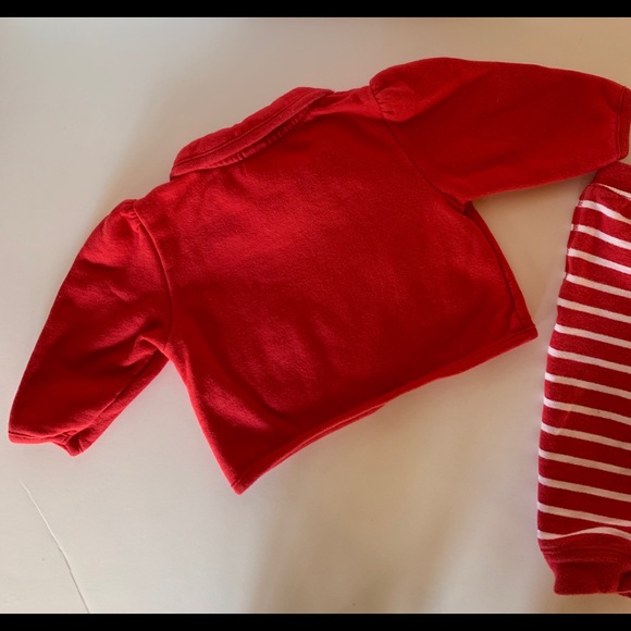 Baby GAP Set of Red Striped Sweat Pants and Jacket - Picture 8 of 8